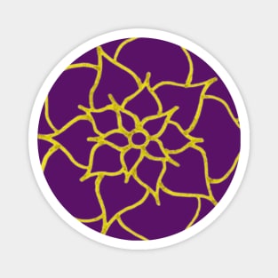 Blooming Gold Flower (Dark Purple) Magnet